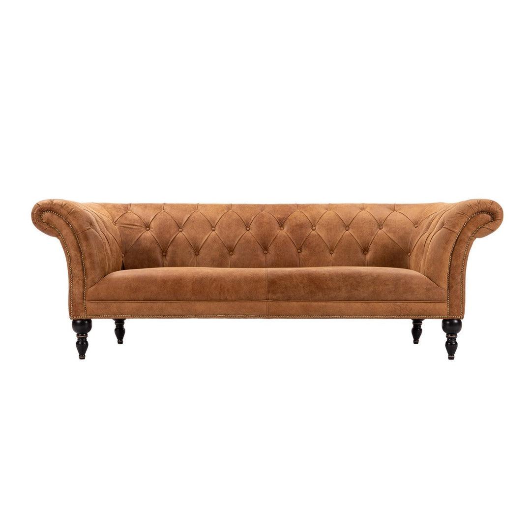 Vintage Brown Leather Chesterfield Sofa - Mind The Gap