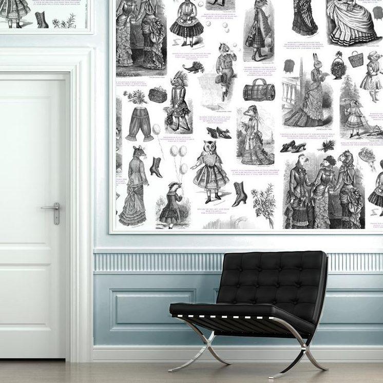 Visitorian Fashionista Wallpaper - Black & White - Graduate Collection
