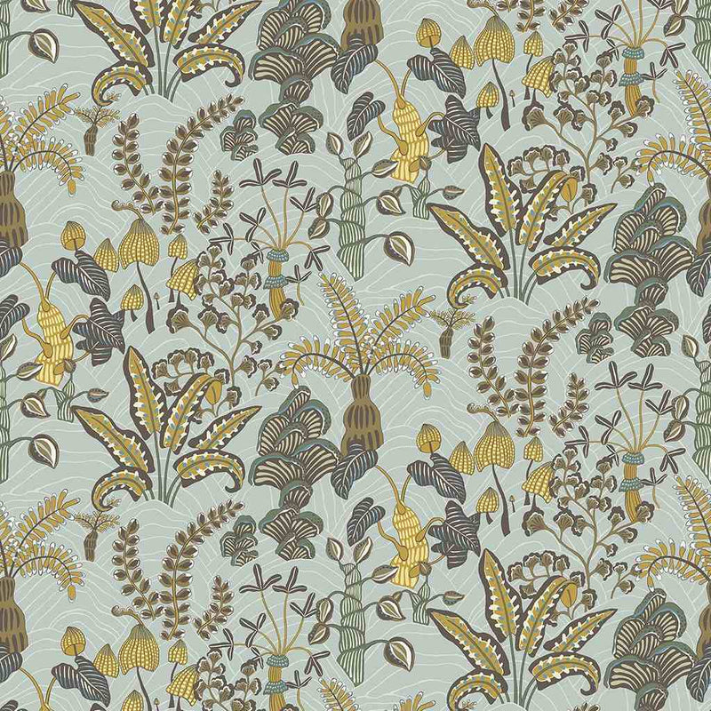 Woodland Floor Wallpaper - Celadon & Lemon - Josephine Munsey