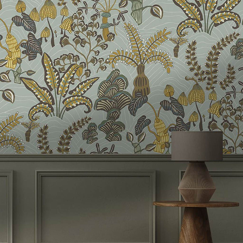 Woodland Floor Wallpaper - Celadon & Lemon - Josephine Munsey