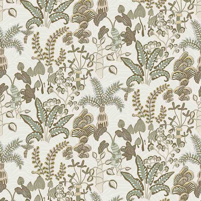 Woodland Floor Wallpaper - Soft Olive - Josephine Munsey