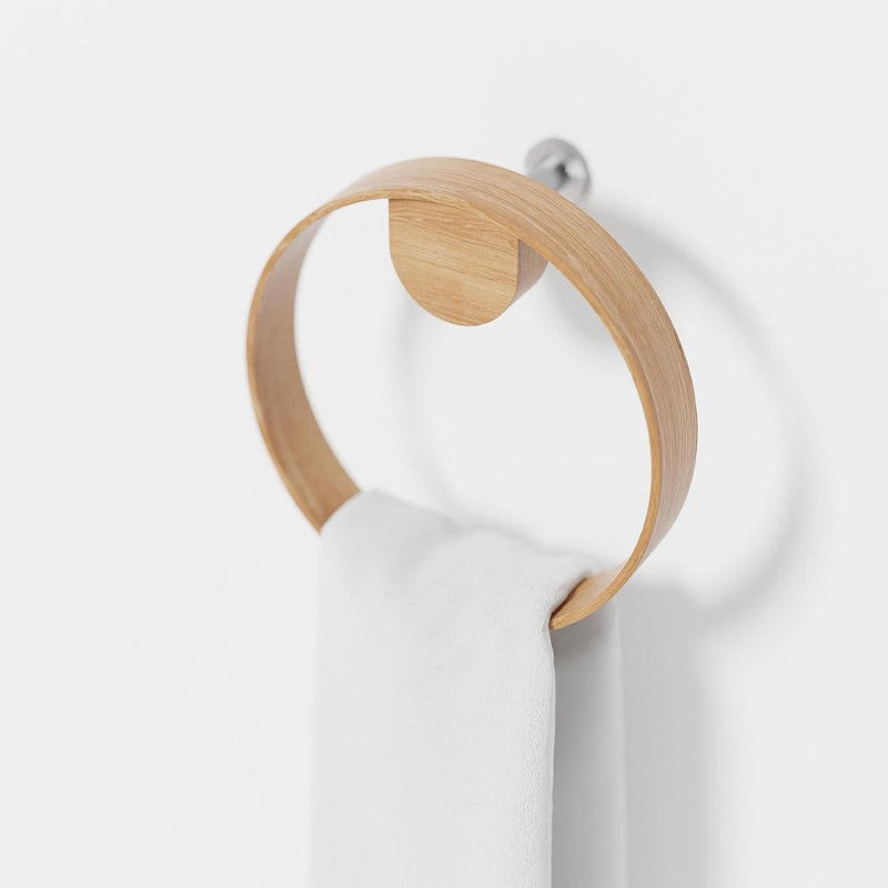 Yoku Ring Towel Holder - Natural Oak
