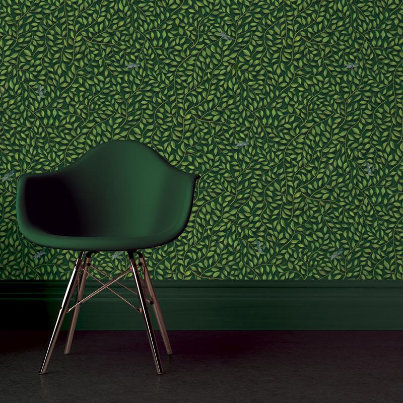 A Thousand Leaves Wallpaper- Dark - Carmine Lake