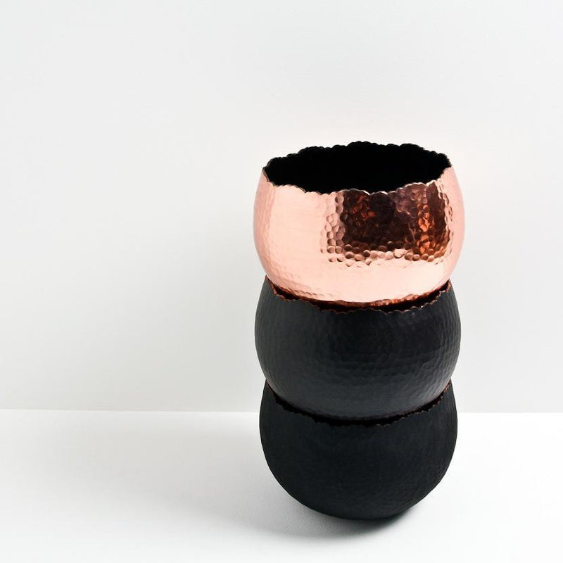 Black Marrakesh Hammered Bowl Planter