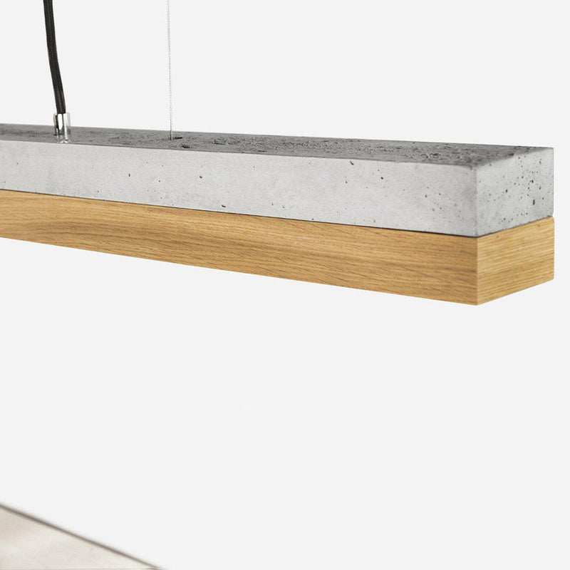 C1 Concrete and Oak Pendant Light - GANTlights