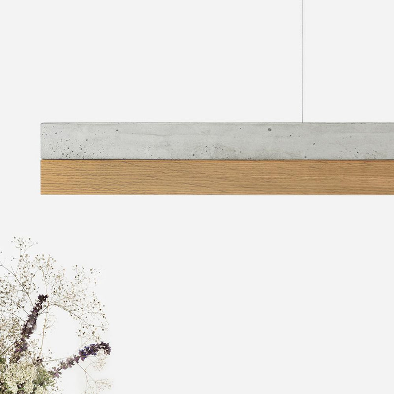C1 Concrete and Oak Pendant Light - GANTlights