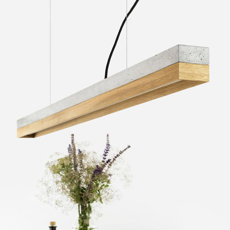 C1 Concrete and Oak Pendant Light - GANTlights