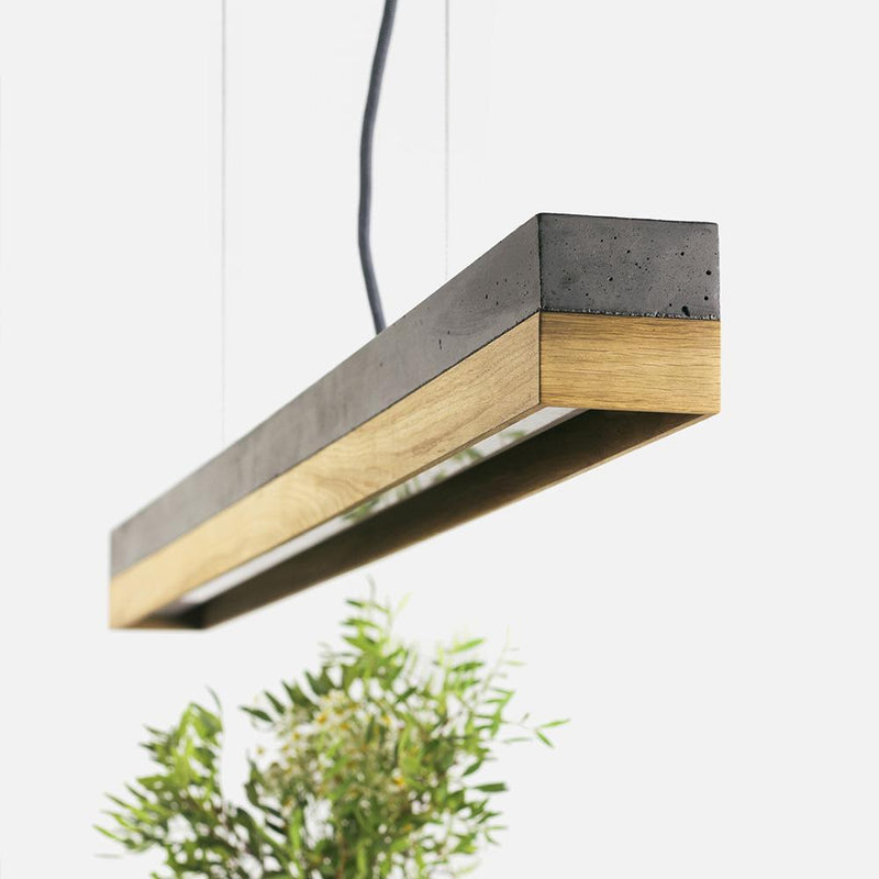 C1 Concrete and Oak Pendant Light - GANTlights