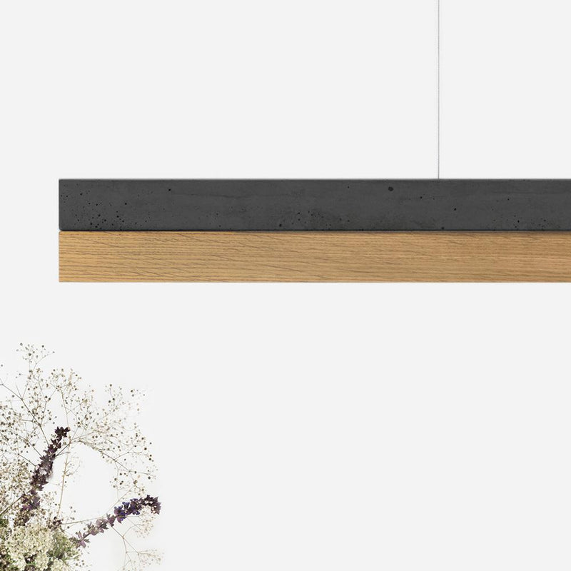 C1 Concrete and Oak Pendant Light - GANTlights