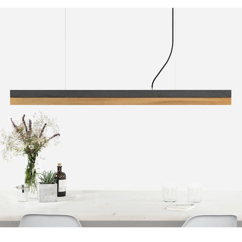 C1 Concrete and Oak Pendant Light - GANTlights