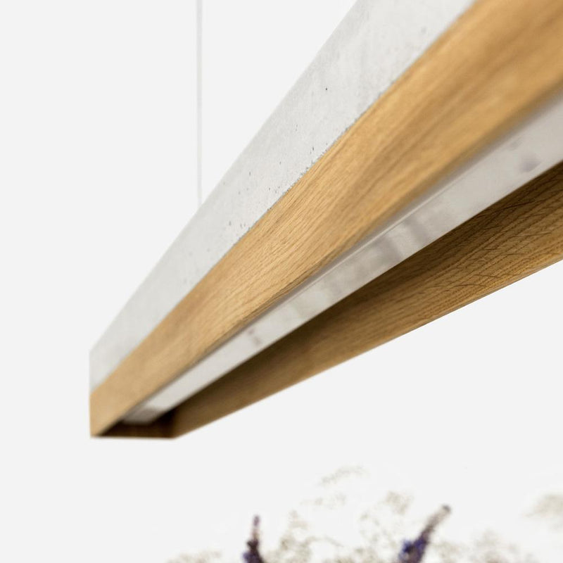 C1 Concrete and Oak Pendant Light - GANTlights
