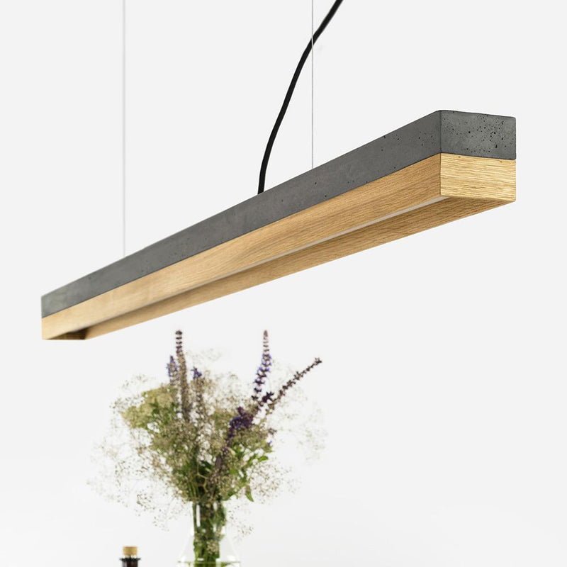 C1 Concrete and Oak Pendant Light - GANTlights