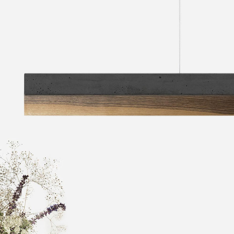 C1 Concrete and Walnut Pendant Light - GANTlights
