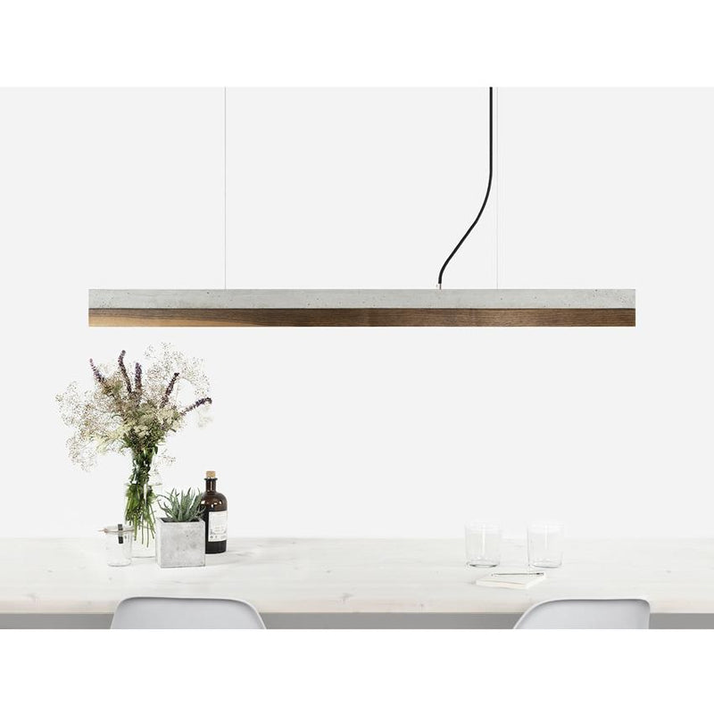 C1 Concrete and Walnut Pendant Light - GANTlights