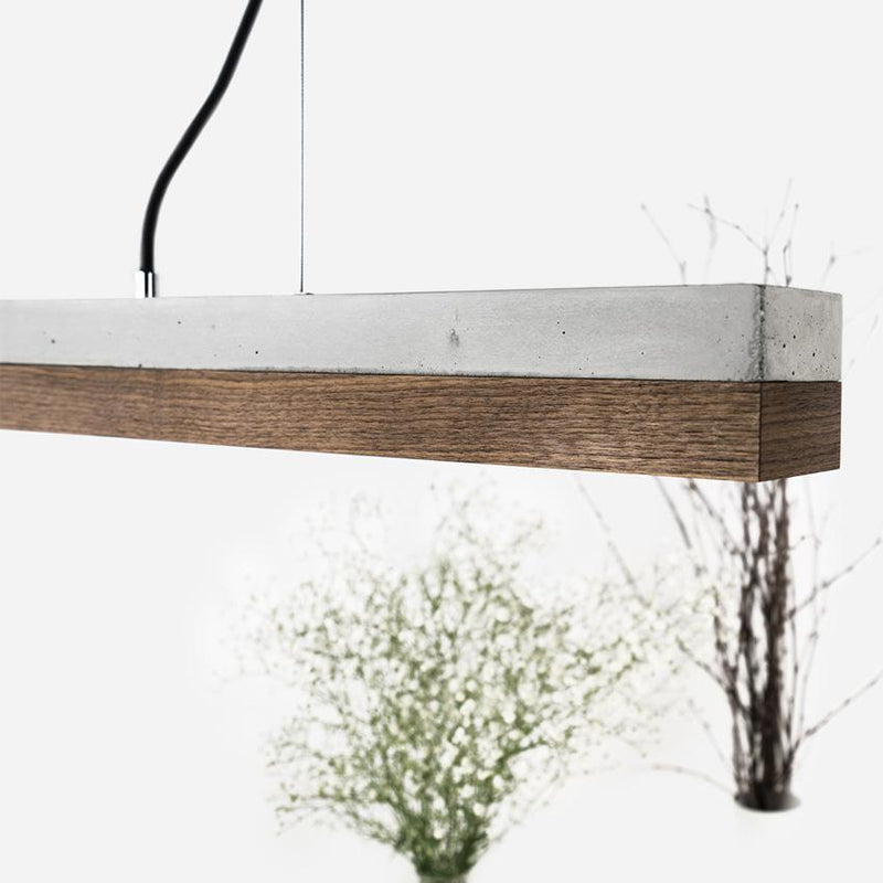 C1 Concrete and Walnut Pendant Light - GANTlights