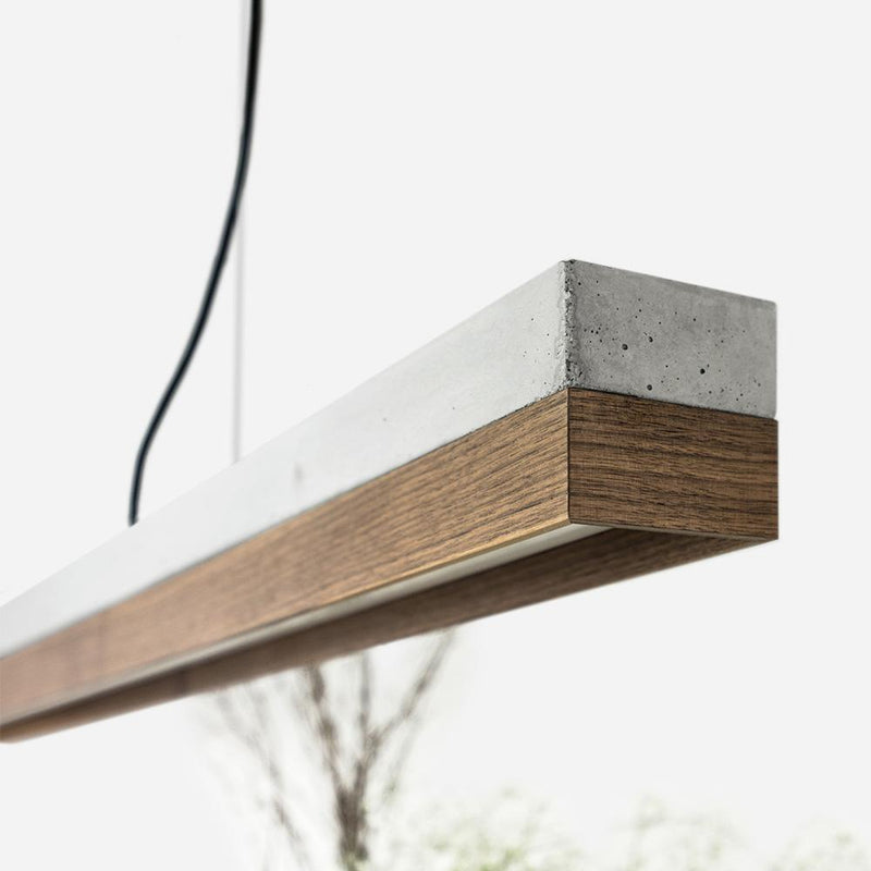 C1 Concrete and Walnut Pendant Light - GANTlights