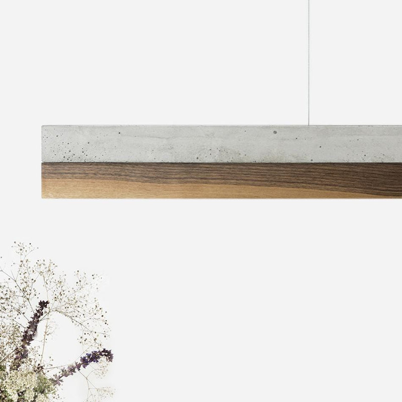 C1 Concrete and Walnut Pendant Light - GANTlights