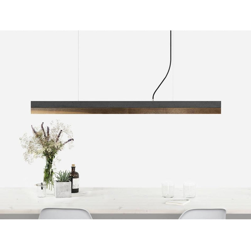 C1 Concrete and Walnut Pendant Light - GANTlights