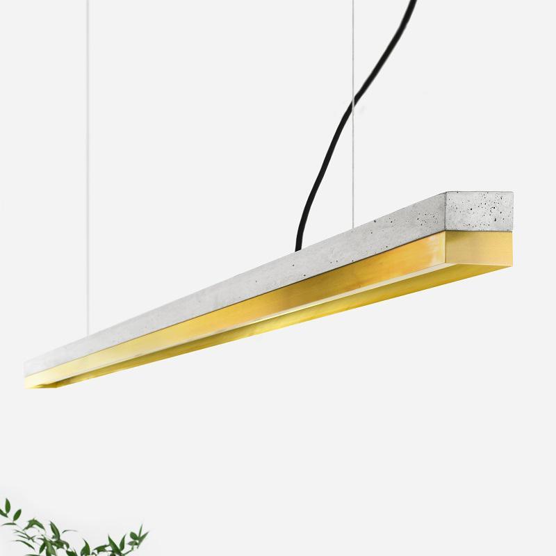 C3 Concrete and Brass Pendant Light - GANTlights