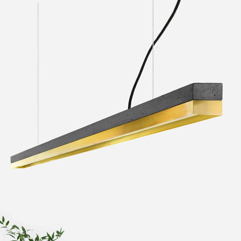 C3 Concrete and Brass Pendant Light - GANTlights