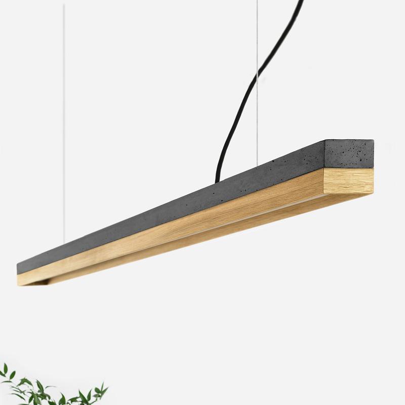 C3 Concrete and Oak Pendant Light - GANTlights