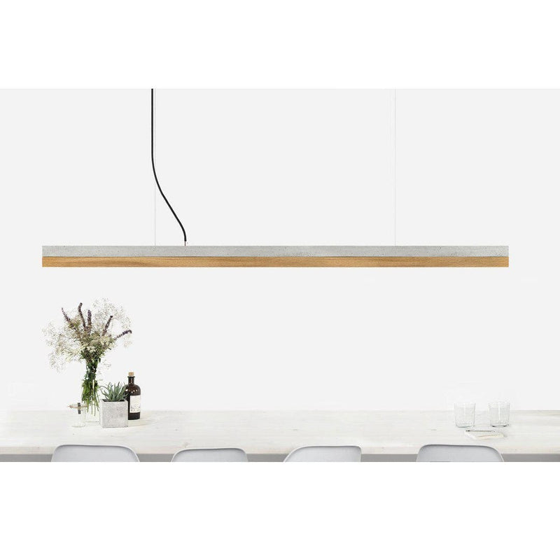 C3 Concrete and Oak Pendant Light - GANTlights