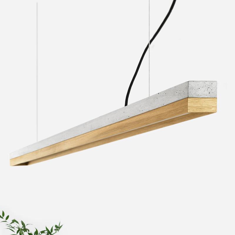 C3 Concrete and Oak Pendant Light - GANTlights