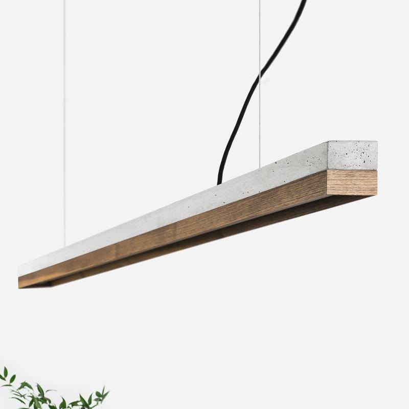 C3 Concrete and Walnut Pendant Light - GANTlights