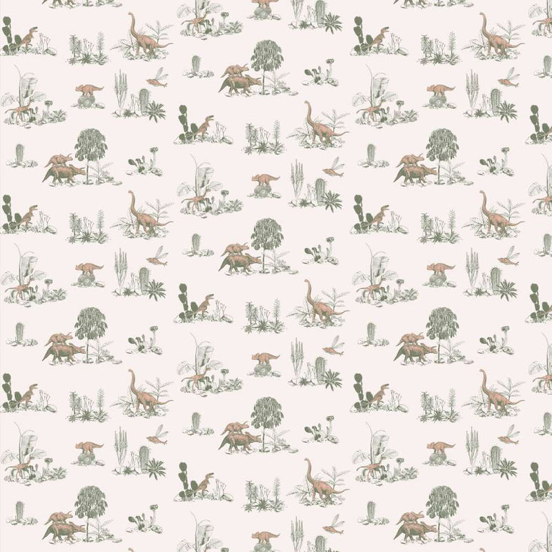 Dino Classic Wallpaper - Pink Green - Sian Zeng