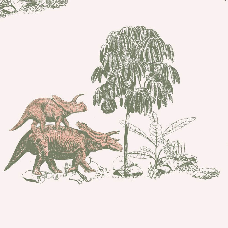 Dino Classic Wallpaper - Pink Green - Sian Zeng