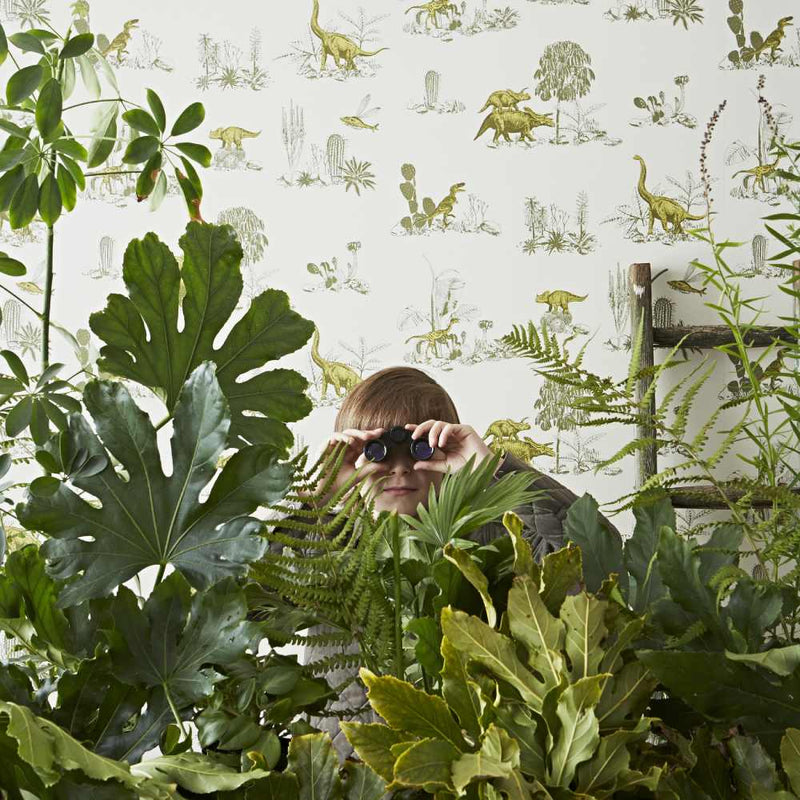 Dino Classic Wallpaper - Yellow Green - Sian Zeng