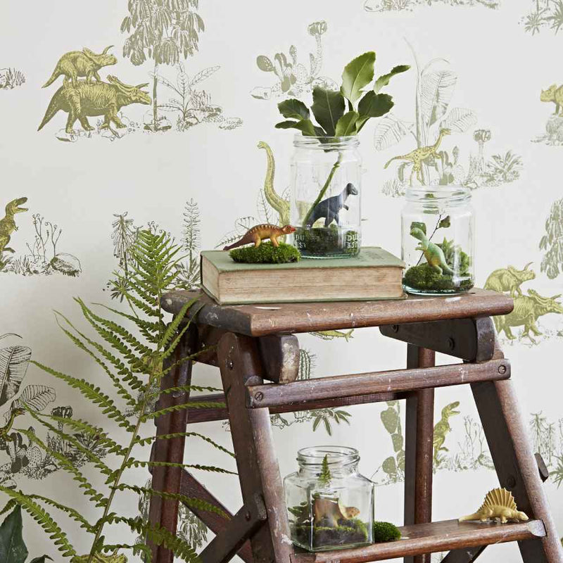 Dino Classic Wallpaper - Yellow Green - Sian Zeng