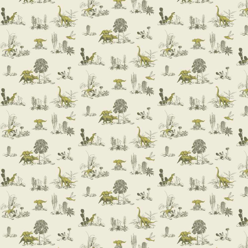 Dino Classic Wallpaper - Yellow Green - Sian Zeng