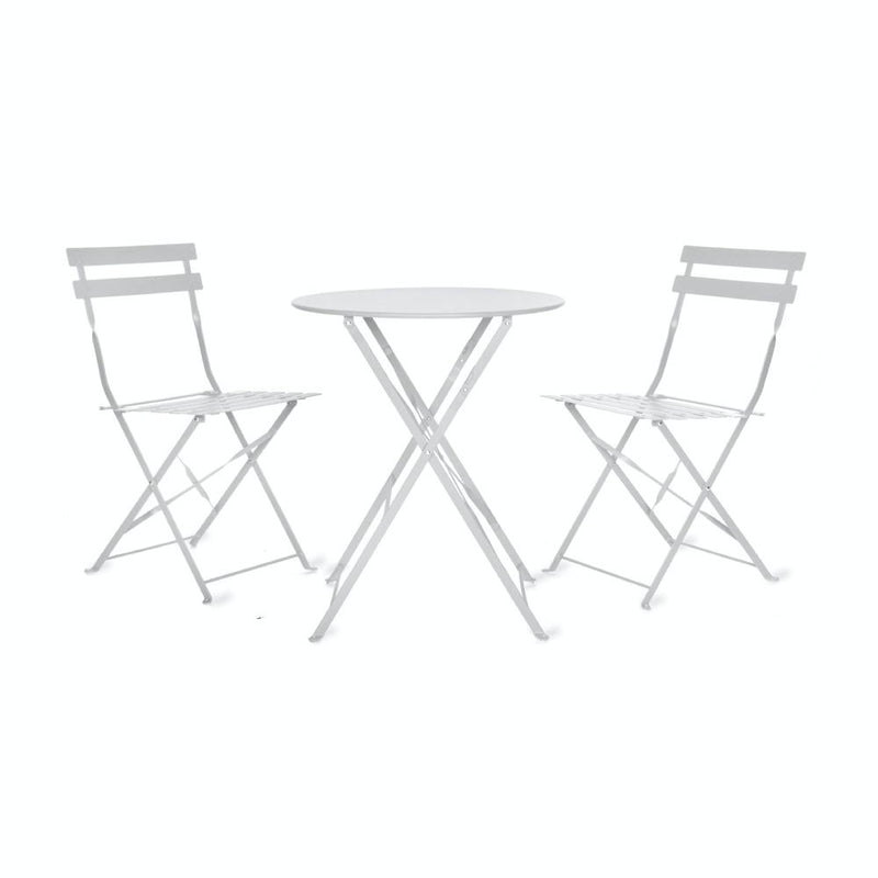 Folding Bistro Table & Chair Set - Chalk