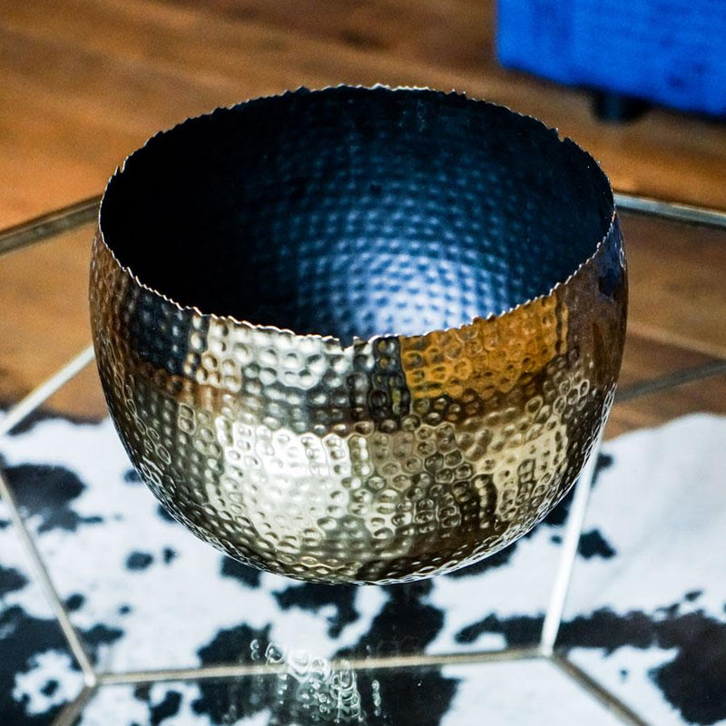 Gold Marrakesh Hammered Bowl Planter