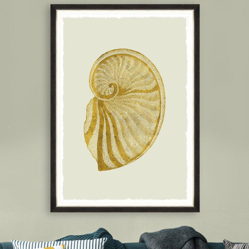 Golden Seashell I Framed Wall Art - MINDTHEGAP