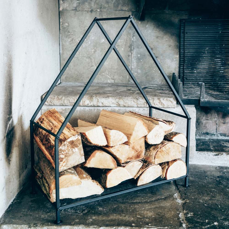 House Fireside Log Holder - Black