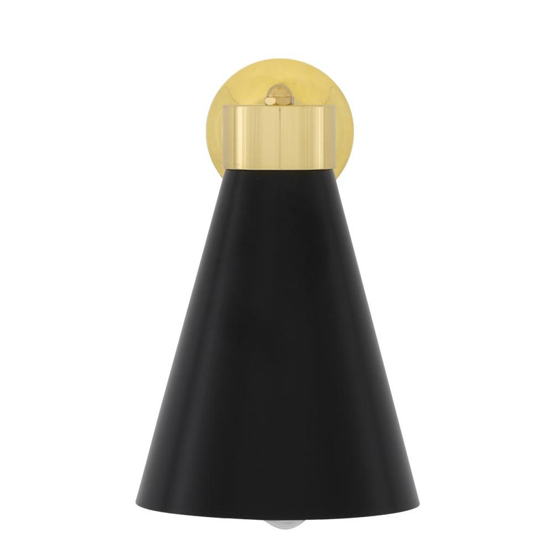 Kamina Matte Black and Polished Brass Wall Light - Mullan Lighting