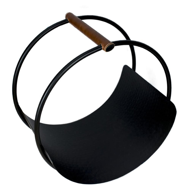 Leather Handled Fireside Log Holder