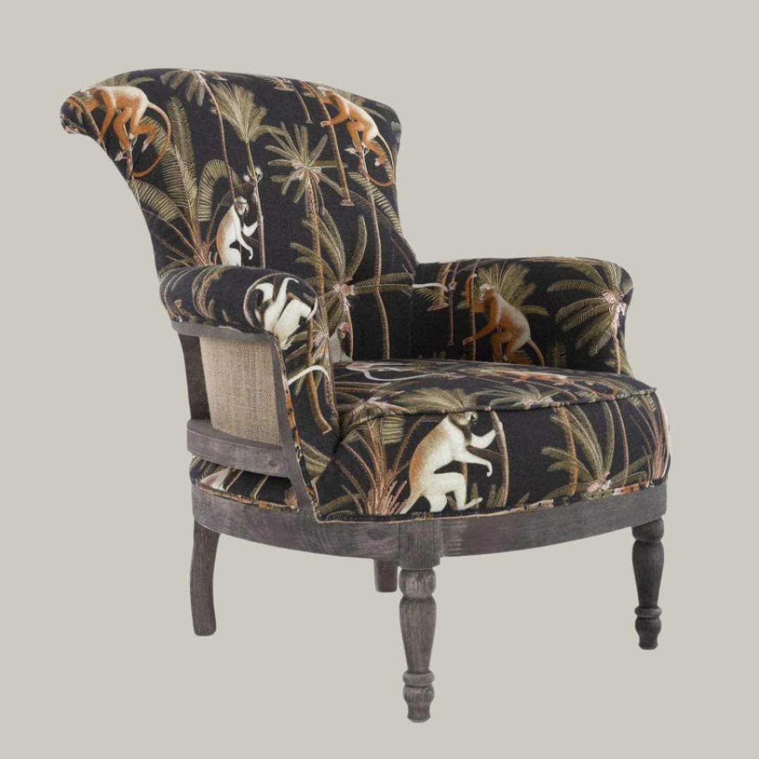 Louis Deconstructed Chair - Barbados Anthracite Linen