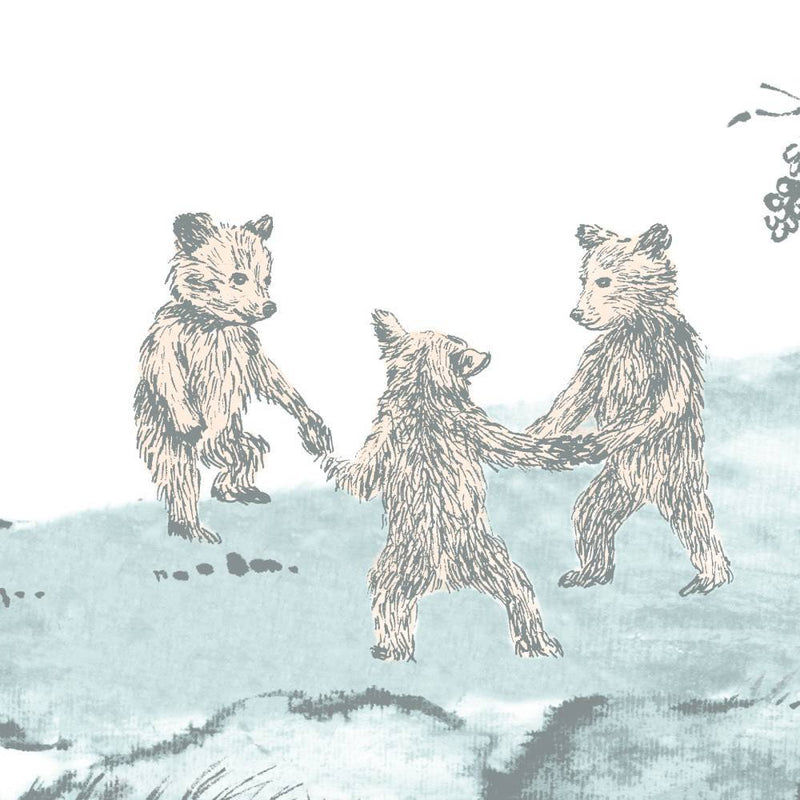 Mountains Classic Wallpaper - Blue Peach - Sian Zeng