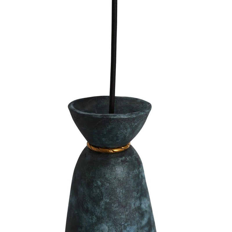 Pando Organic Ceramic Pendant Light - Blue Earth - Mullan Lighting