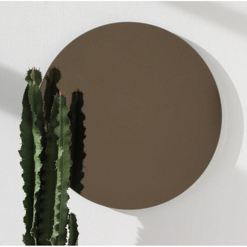 Round Bronze Tinted Frameless Orbis Mirror