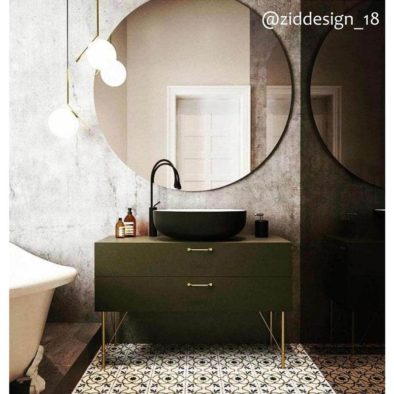 Round Bronze Tinted Frameless Orbis Mirror