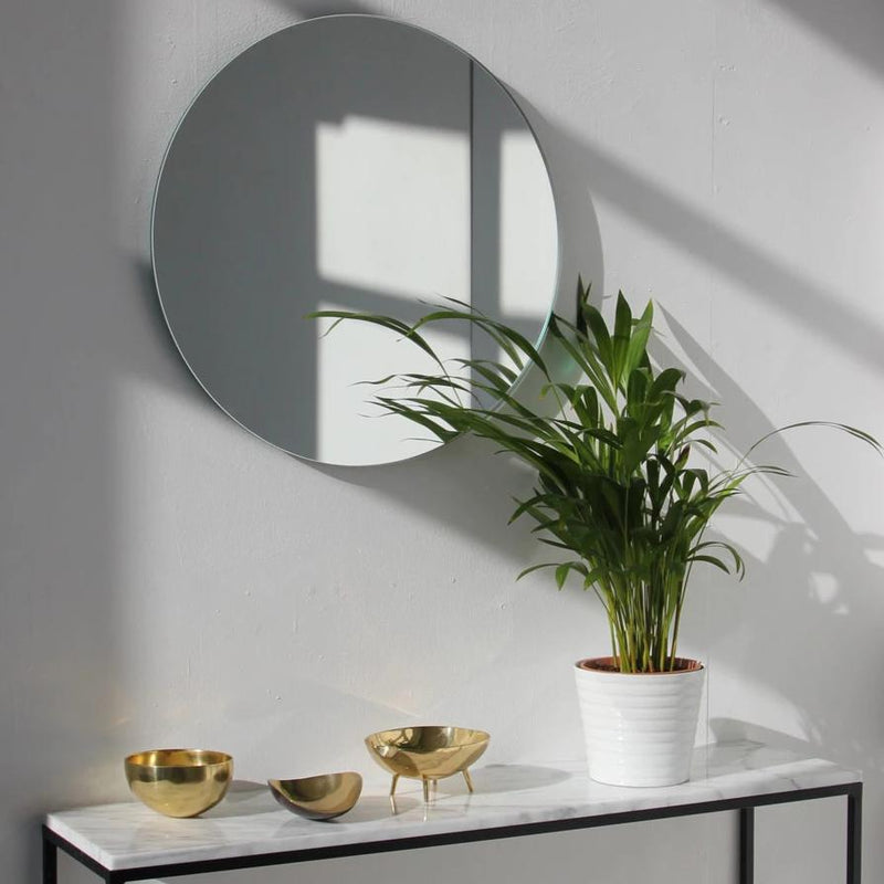 Round Silver Frameless Orbis Mirror