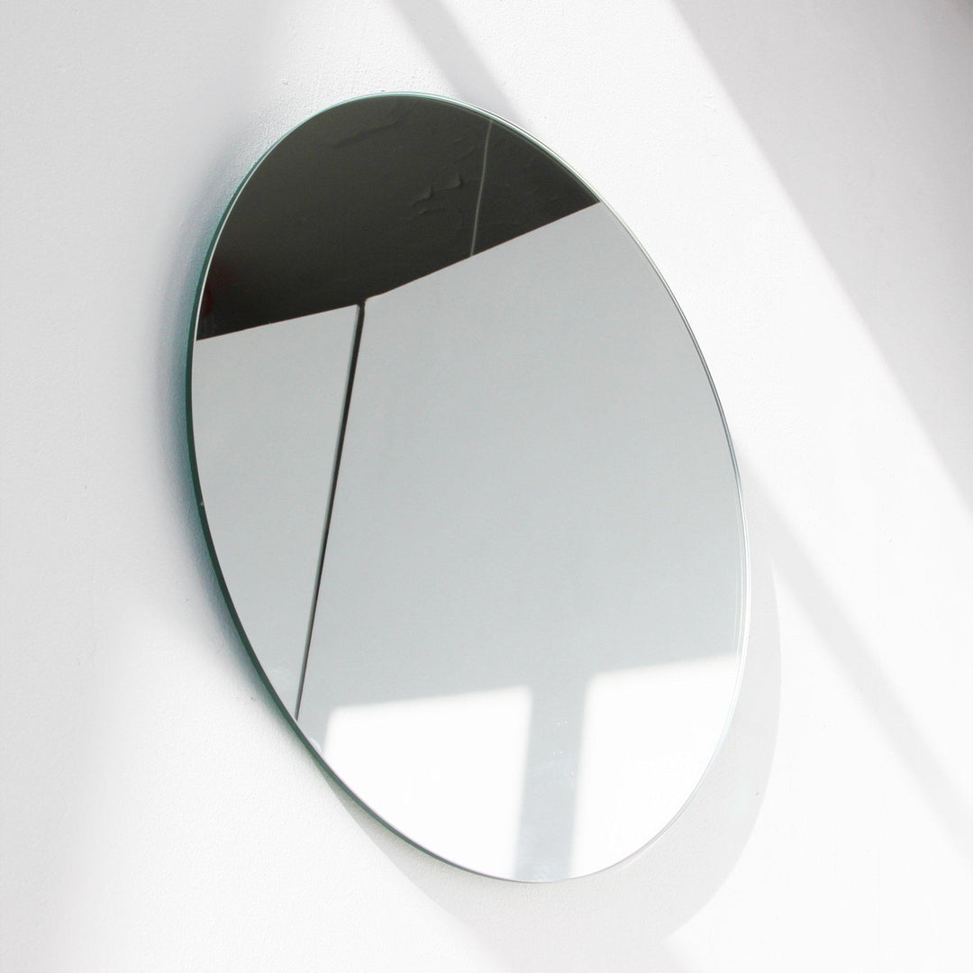 Round Silver Frameless Orbis Mirror