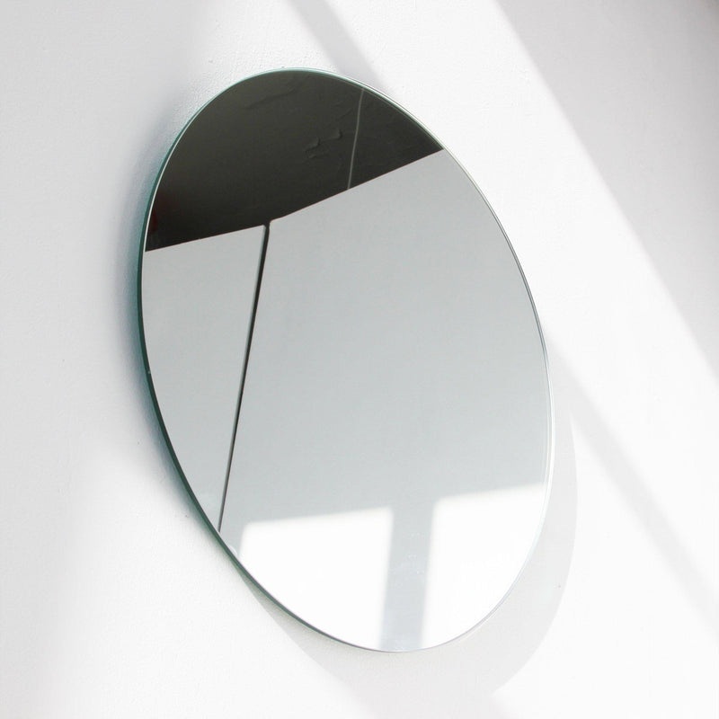 Round Silver Frameless Orbis Mirror