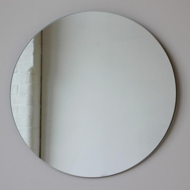 Round Silver Frameless Orbis Mirror