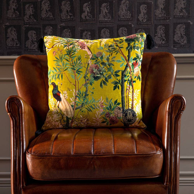 Royal Garden Velvet Cushion - Green - MINDTHEGAP