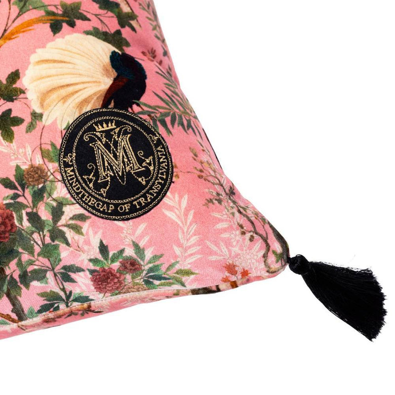 Royal Garden Velvet Cushion - Pink - MINDTHEGAP